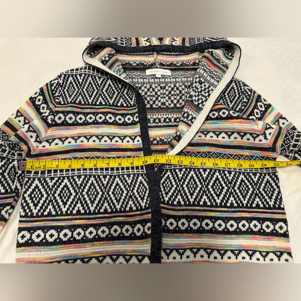 Black + White + Multicoloured Long Cardigan, NWOT, Size L